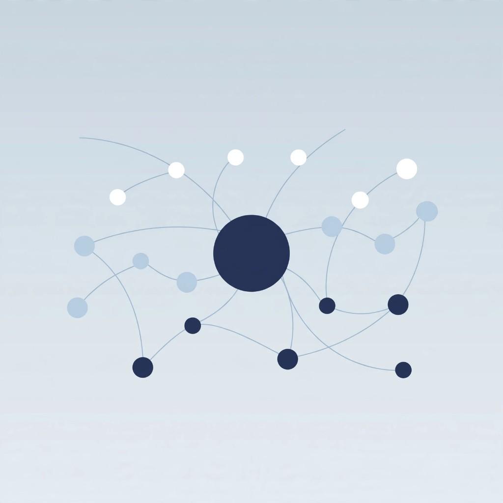 Central navy hub connected to white and blue nodes illustrating Losi integrations, API, and MCP