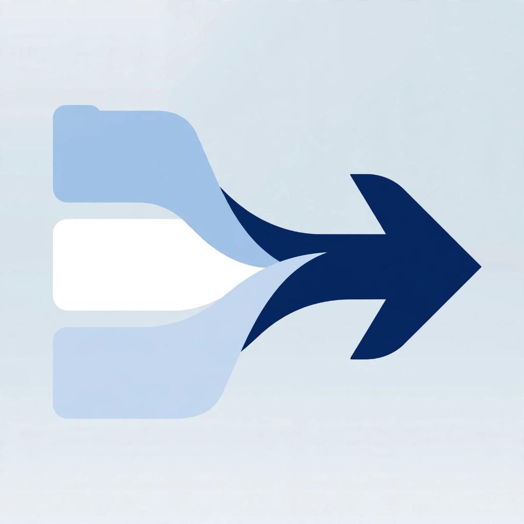 Three blue and white streams merging into one navy arrow for building a custom AI assistant