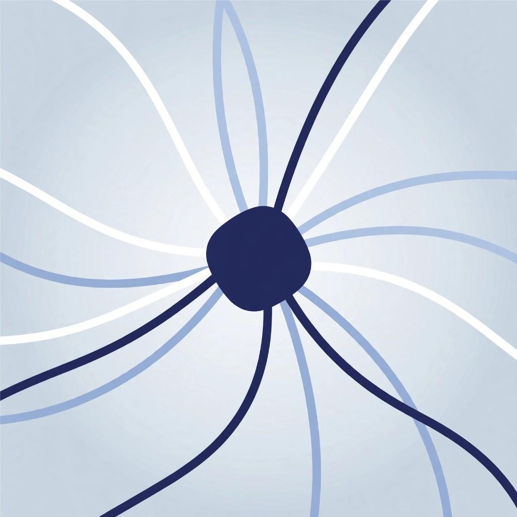 Central navy node with outward blue streams illustrating exporting conversations from AI platforms